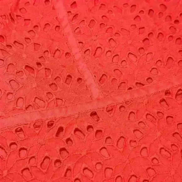 Ann Taylor Vintage Red Sleeveless Eyelete Tank Side Zip V-neck Women’s Size 10 - Picture 7 of 12